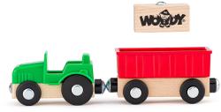 Woody DŘEVO Užitkové vozy set 4 autíčka se 2 figurkami doplněk k vláčkodráze