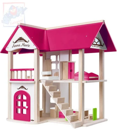 Woody DŘEVO Vila Anna-Marie herní set dům s nábytkem a 2 panenkami Woody DŘEVO Vila Anna-Marie herní set dům s nábytkem a 2 panenkami