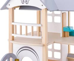 Woody DŘEVO Vila Isabelle set s nábytkem a 2 panenkami (dřevěná hračka)