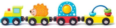 Woody DŘEVO Vláček motorický s ježkem a aktivitami (dřevěná hračka) Woody DŘEVO Vláček motorický s ježkem a aktivitami (dřevěná hračka)