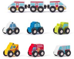 Woody DŘEVO Vláčkodráha Město v rozkládacím kufříku s auty a domy