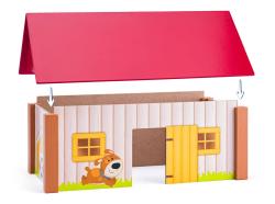 Woody Statek se třemi budovami a podložkou dřevěný