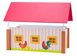 Woody Statek se třemi budovami a podložkou dřevěný