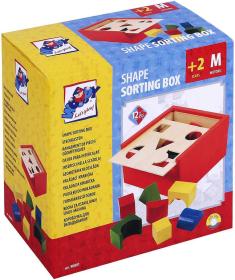 Woody DŘEVO Vkládací krabička se 14 tvary baby vkládačka