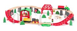 Woody Vláčkodráha dřevěná Farma 60 ks