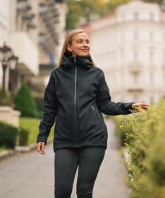 Woox Laval Blue Graphite woolshellová bunda + triko zdarma