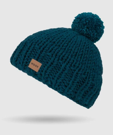 WOOX Ejby Merino Junior Petrol dětská čepice