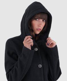 Woox Harlem Black Beauty woolshellový kabát