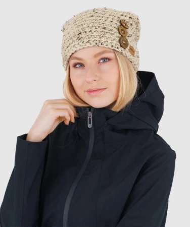WOOX Kawhe Button Beanie béžová pánská čepice