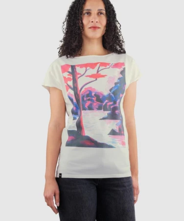WOOX Labyrint Off White dámské triko
