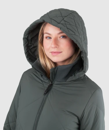 WOOX Lomes Urban Chic tmavě zelený dámský kabát
