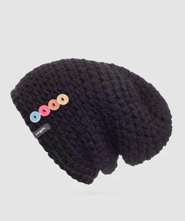WOOX Night Button Beanie černá pánská čepice