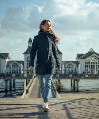 Woox Warley Midnight Navy woolshellová parka