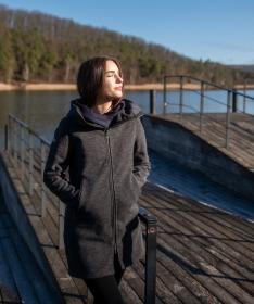 Woox Woolshellový kabát Rajala Dark