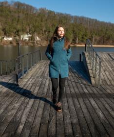 Woox Rajala Legion Blue dámský Woolshellový kabát