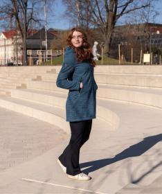 Woox Rajala Legion Blue dámsky Woolshellový kabát