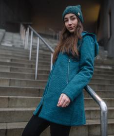 Woox Rajala Legion Blue dámsky Woolshellový kabát