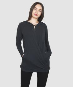 Woox Twister Ladies Hoodie Black kardigan