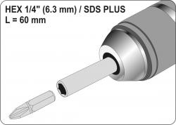 Yato Adaptér SDS+ HEX 1/4[34]