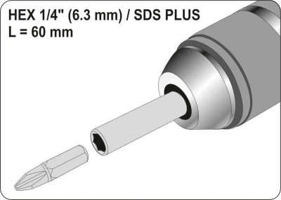Yato Adaptér SDS+ HEX 1/4[34]