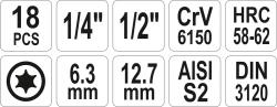 Yato Bity sada 18 ks TORX T10-T60mm