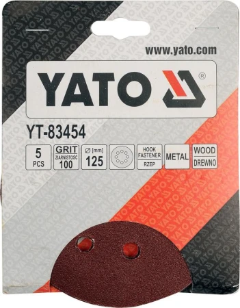 Yato Brusný papír 125 mm P150 s otvory 5 ks suchý zip