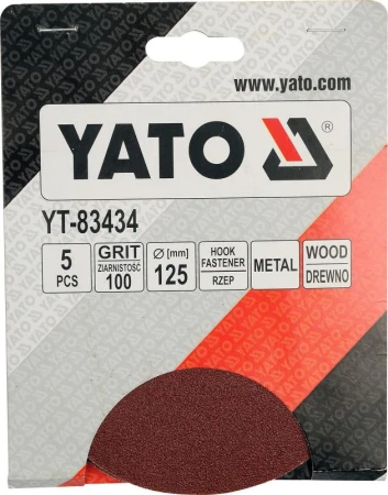 Yato Brusný papír 125 mm P60 5 ks suchý zip