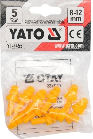 Yato Chrániče sluchu 32db 8-12mm (5 párů) EN 352-2:2020