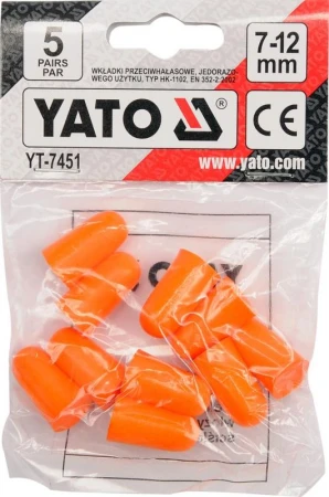 Yato Chrániče sluchu 38db 5-11mm (5 párů) EN 352-2:2020