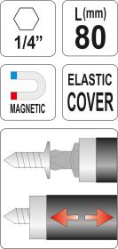 Yato Držák do vrtačky 1/4[34] 80 mm magnetický
