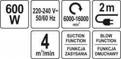 Yato Elektrický fukar 600W