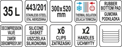 Yato Gastro Gastronomický termos 35l NEREZ