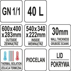 Yato Gastro Termoizolační kontejner 40l GN 1/1