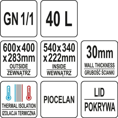 Yato Gastro Termoizolační kontejner 40l GN 1/1