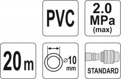 Yato Hadice vzduchová PVC 10mm, 20m