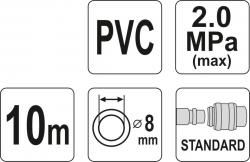 Yato Hadice vzduchová PVC 8mm, 10m