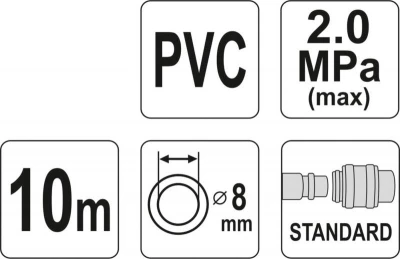 Yato Hadice vzduchová PVC 8mm, 10m