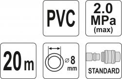 Yato Hadice vzduchová PVC 8mm, 20m