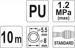 Yato Hadice vzduchová spirální PU 5,5x8mm, 10m