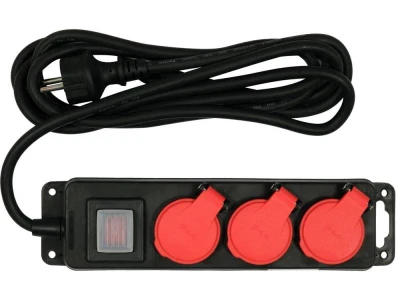 Yato Kabel prodlužovací dílenský 3 m vypínač 3 zásuvky