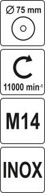 Yato Kartáč drátěný čelní M14 x 75 mm INOX
