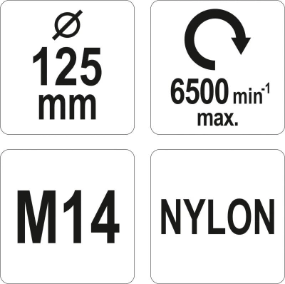 Yato Kartáč nylonový 125mm M14