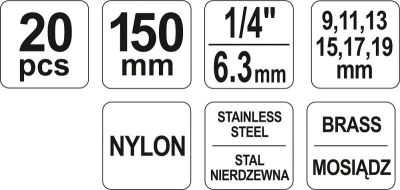 Yato Kartáče válcové sada 20ks