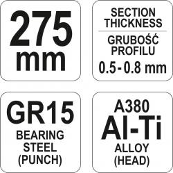 Yato Kleště ke spojování profilů 275mm max 0,8mm