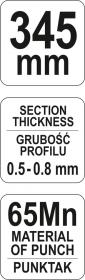 Yato Kleště ke spojování profilů 345mm max 0,8mm