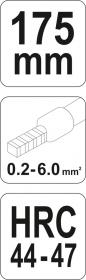 Yato Kleště konektorové 175mm, HRC 44-47, 0,2-6,00mm2