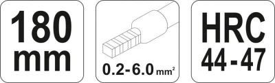Kliešte konektorové 180 mm profilové HRC 44-47