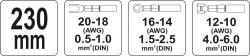 Yato Kleště konektorové 230mm, 20-18(AWG), 0,5-6,00mm2