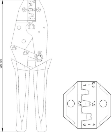 Yato Kleště konektorové 230mm, 20-18(AWG), 0,5-6,00mm2