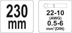 Yato Kleště konektorové 230mm, 22-10(AWG), 0,5-6,00mm2